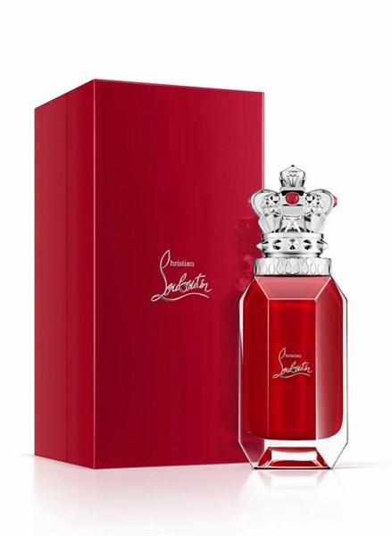 Chai Louboutin nắp vương miện vàng ánh kim