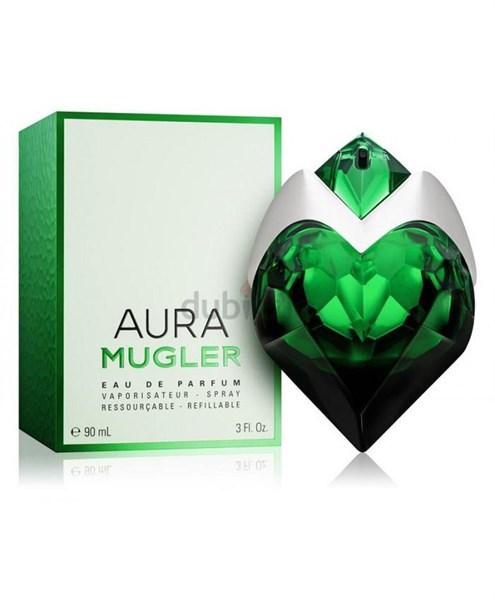 Chai Mugler Aura EDP xanh lục hình trái tim