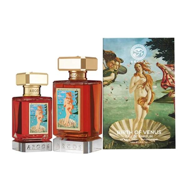 Chai Argos Birth Of Venus nắp điêu khắc vàng