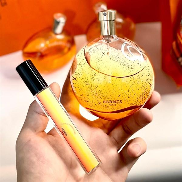 Chai Hermes Elixir thủy tinh hổ phách nắp vàng