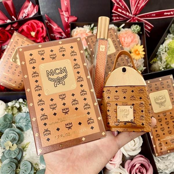 Chai MCM EDP hình ba lô màu cognac
