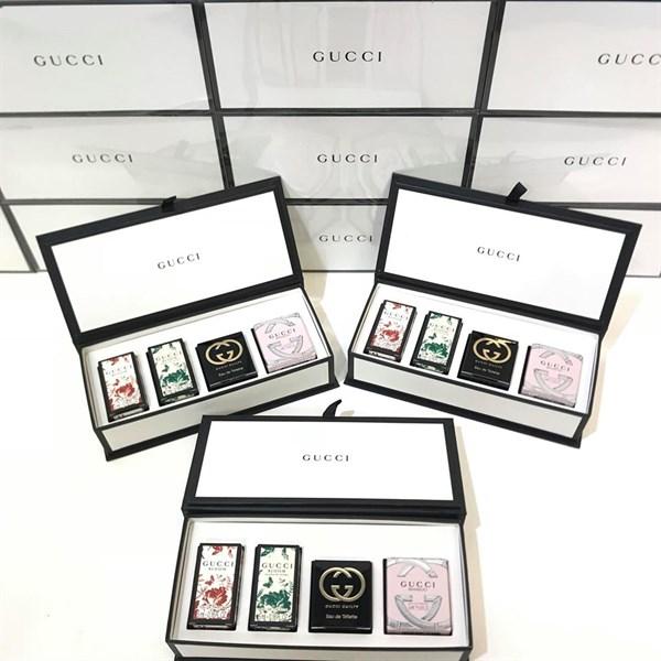 Set quà Gucci hộp trắng gồm 4 chai 5ml