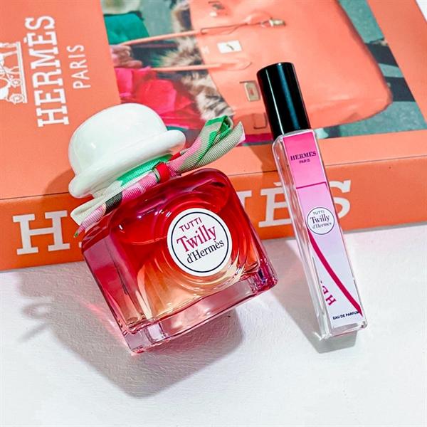 Chai Hermes Twilly Tutti nắp khăn lụa