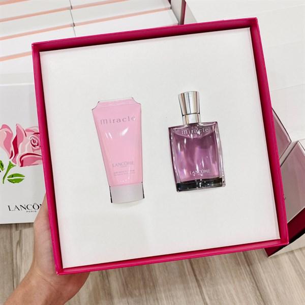 Bộ quà Lancome Miracle chai hồng nhạt