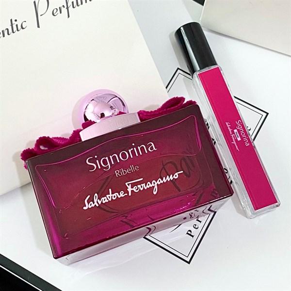 Chai Ferragamo Signorina Ribelle nơ đen hồng