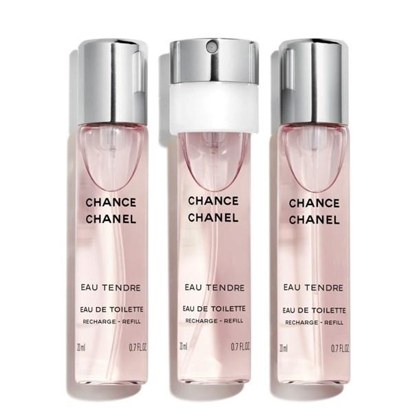 Bộ ba chai Chanel Chance Eau Tendre 20ml hồng