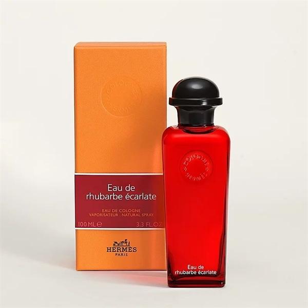 Chai Hermes Eau de Rhubarbe Ecarlate màu đỏ hồng