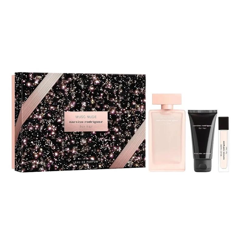 Set quà Narciso Rodriguez Musc Nude ba món màu nude