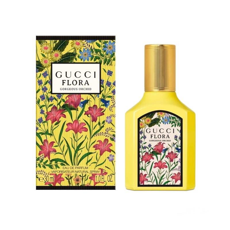 Chai Gucci Flora Orchid nắp vàng hoa văn