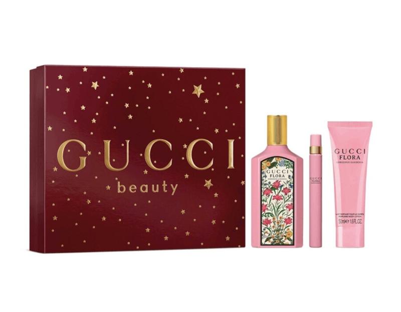 Set quà Gucci Flora Gorgeous Gardenia hồng 3 món